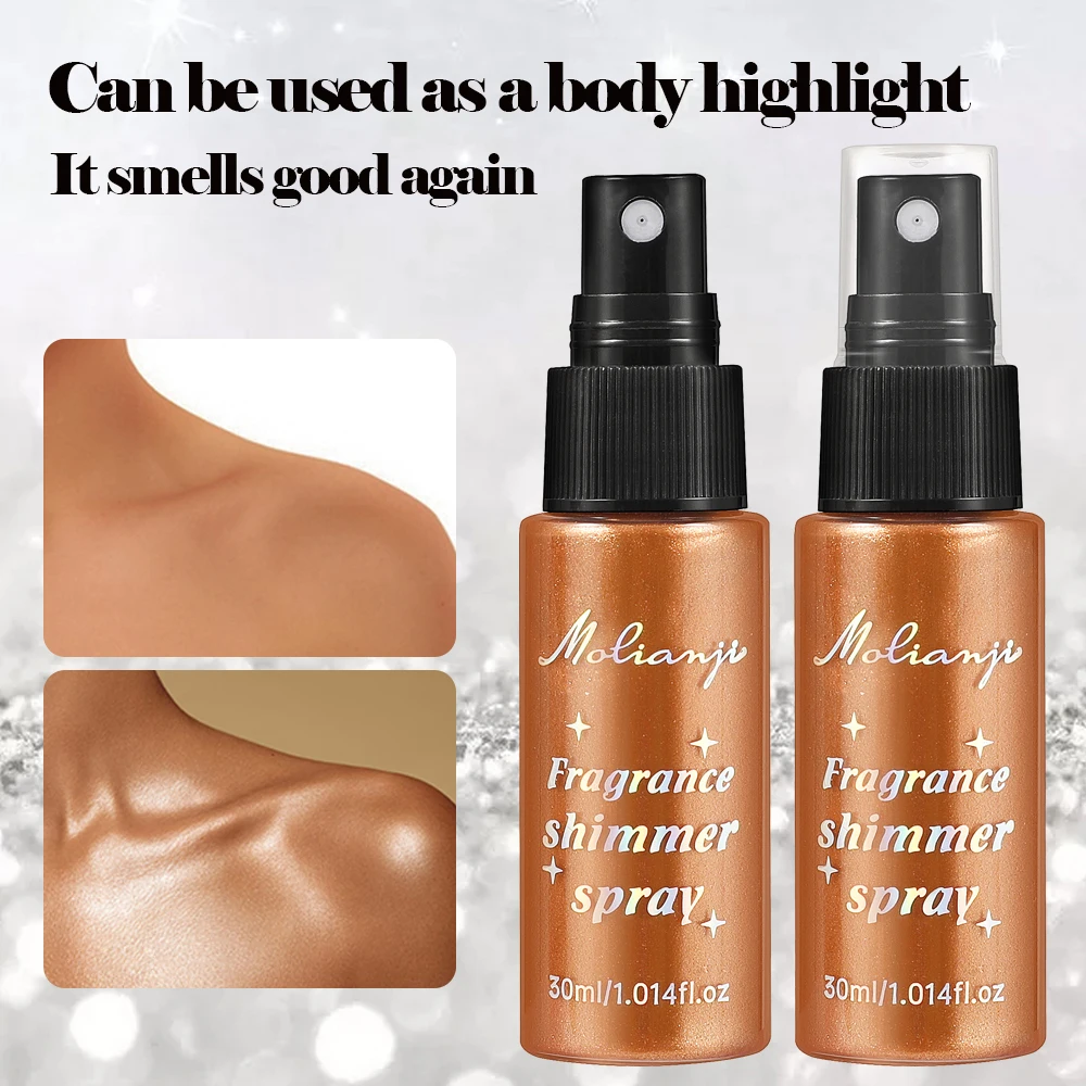 Spray błyskowy, trwały błysk, wodoodporny, odporny na pot, odporny na plamy, odpowiedni do twarzy, ciała, szyi, błyszczące kosmetyki