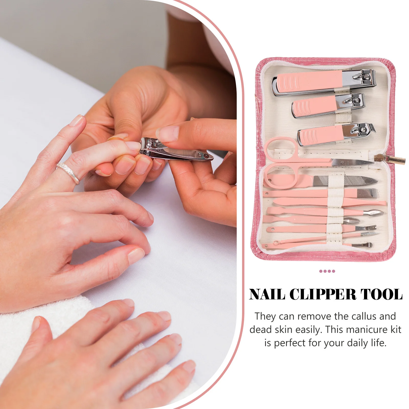 

1Set Nail Grooming Kit Professional Manicure Set Portable Travel Case Nail Care Tools Manicure Set Professional