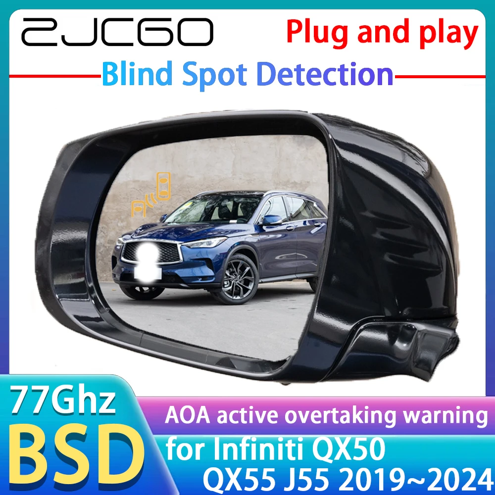 77GHz Radar Detector BSD Blind Spot Detective Alert Mirror Assistance Accessories For Infiniti QX50 QX55 J55 2019~2024