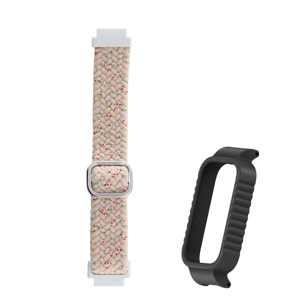 

Return Braided Slide Buckle Strap & Protective Case For Redmi Band 3 Quick Release Hard-wearing Breathable Nylon Smartwatch Band