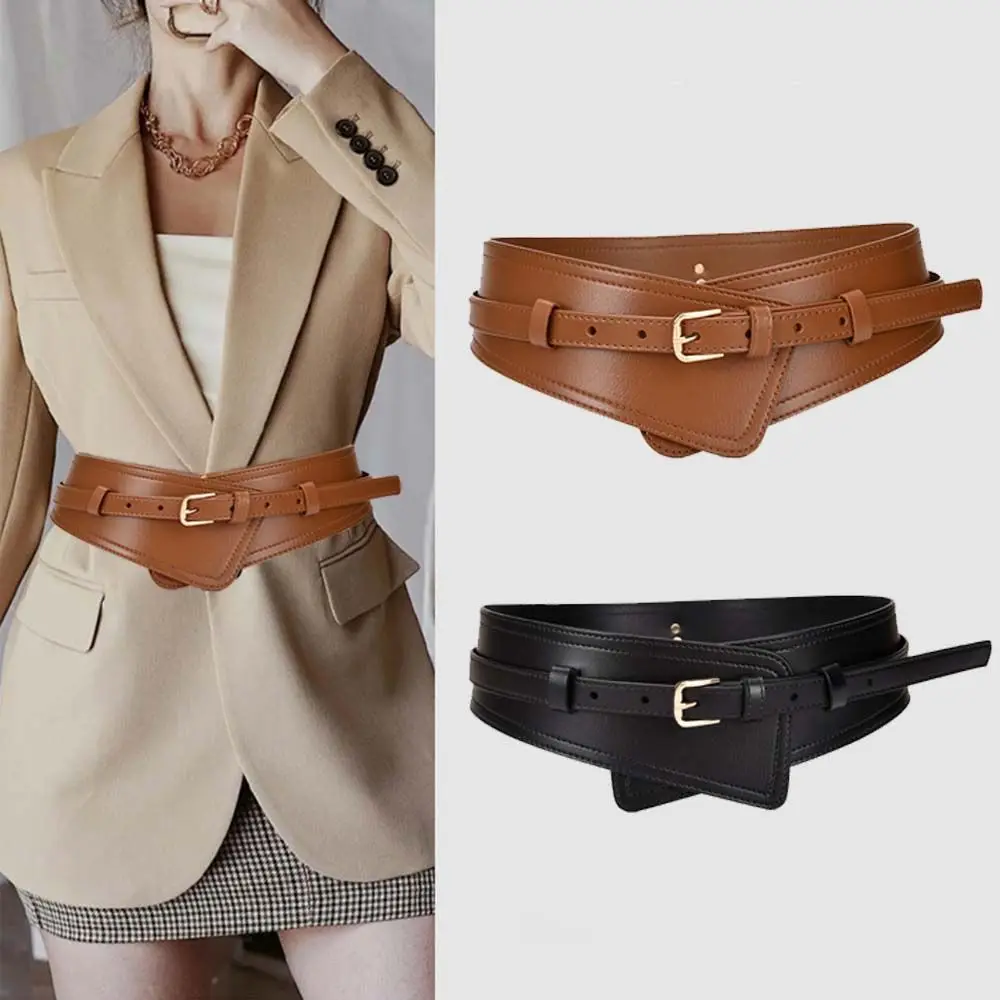 Fashion PU Leather Waist Belt Alloy buckle Slimming Wide Belts Elastic Adjustable Belts For Women Women