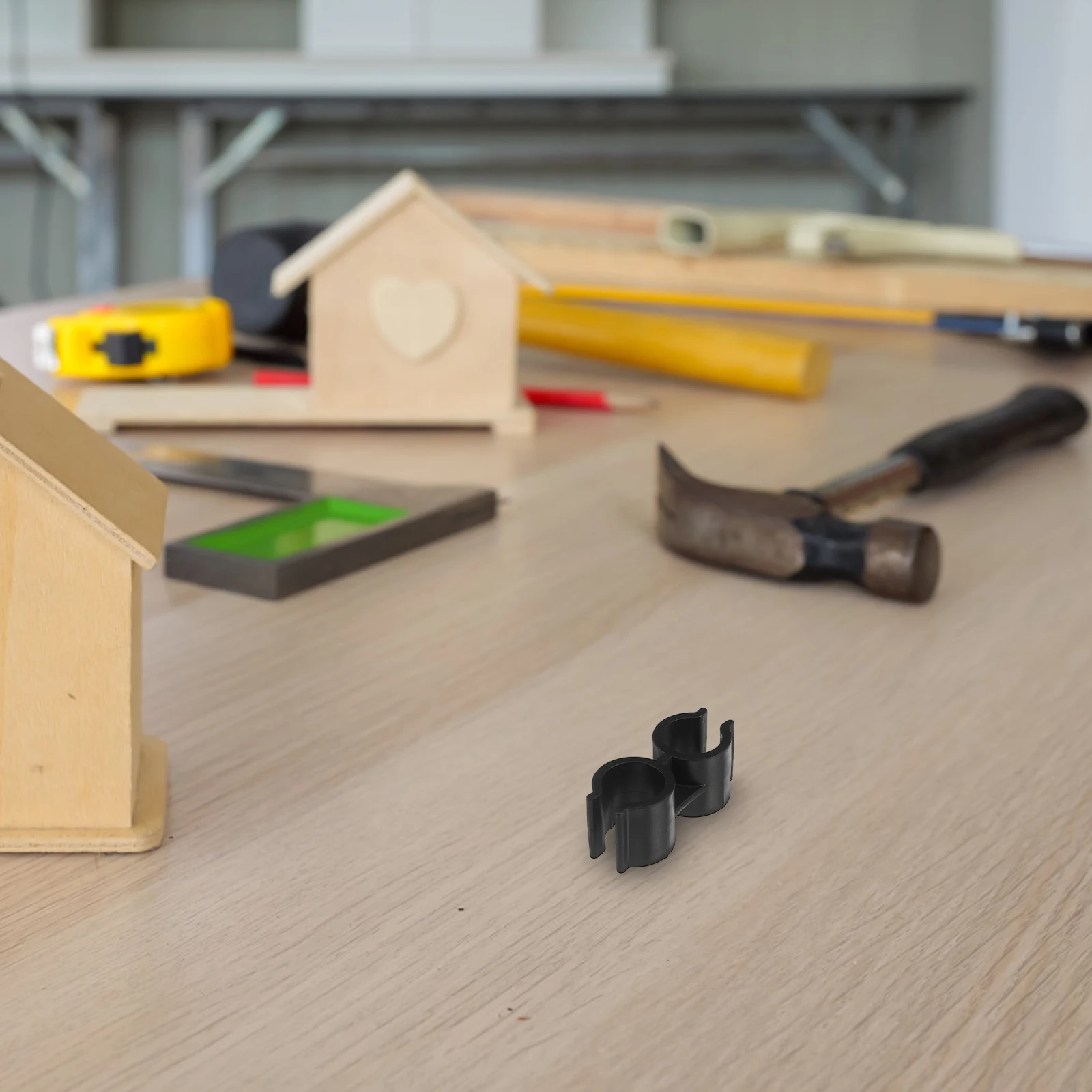 

4pcs Broom Dustpan Connector Clip Double Tube Clamp For 1.8-2Cm Pipes Plastic Pole Fastener Durable Storage Organizer Broom