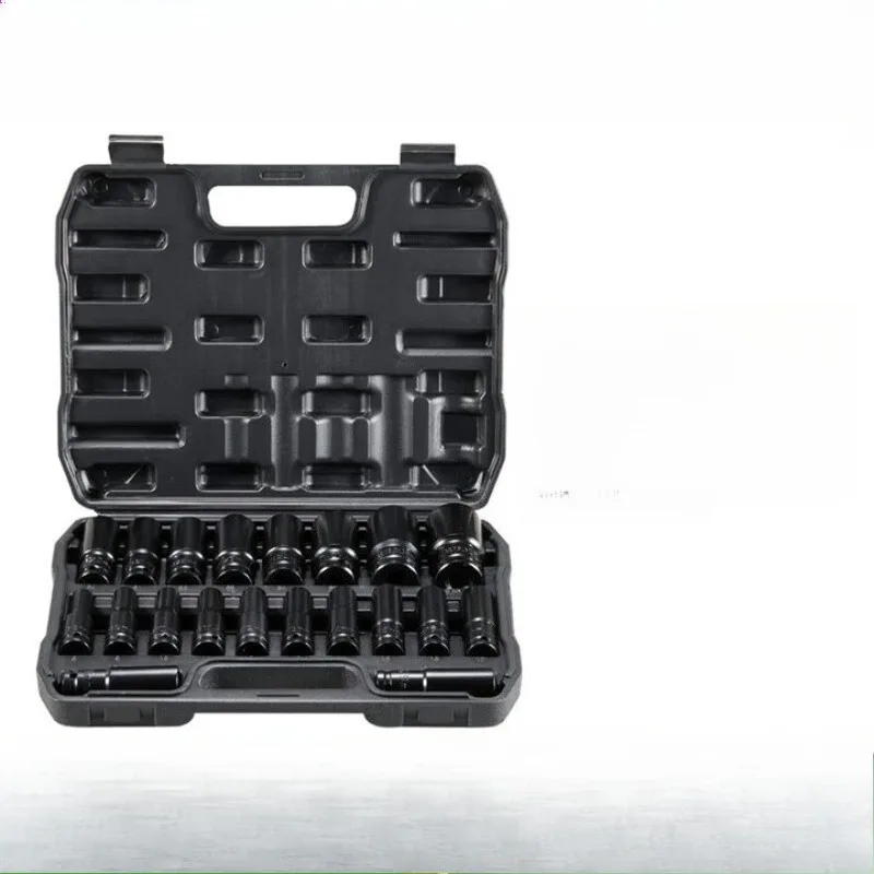 

Electric wrench sleeve full set of 8-32mm 1/2 big flying hexagon extended air cannon sleeve 20 pieces sleeve head