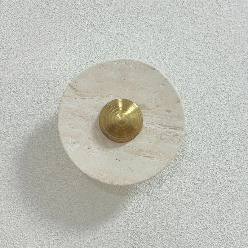 Modern French Wabi-sabi Natural White Travertine Wall Light for Villa Hotel Corridor Staircase Living