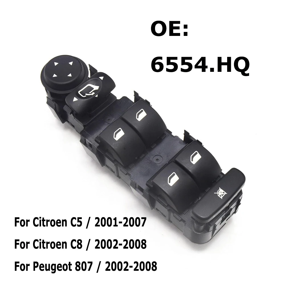 6554.HQ Electric Power Master Window Switch Control Lifter Button Parts for Peugeot 807 Citroen C5 C8 2002-2008 Car Accessories