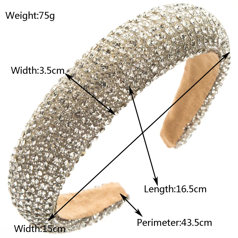 Rhinestone Headbands For Women Girl Fashion 2024 Luxury Wide Sponge Woman\'s Hair Bands Party Hair Hoops Hairbands Accessories