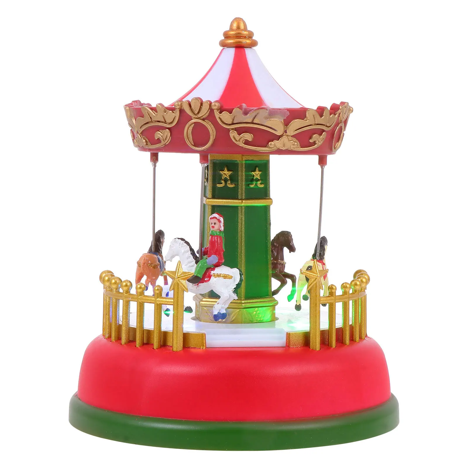 

1pc Luminous Music Carousel Plastic Rotating Melody Box For Christmas Birthday Wedding Gift Decor Festival Present