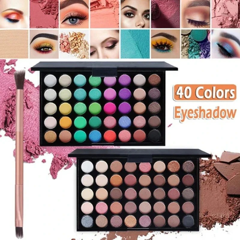 

Pearlescent 15/40 Color Eyeshadow Palette High Saturation Eye Shadow Plastic This European American Hot Selling Spot Earth Color