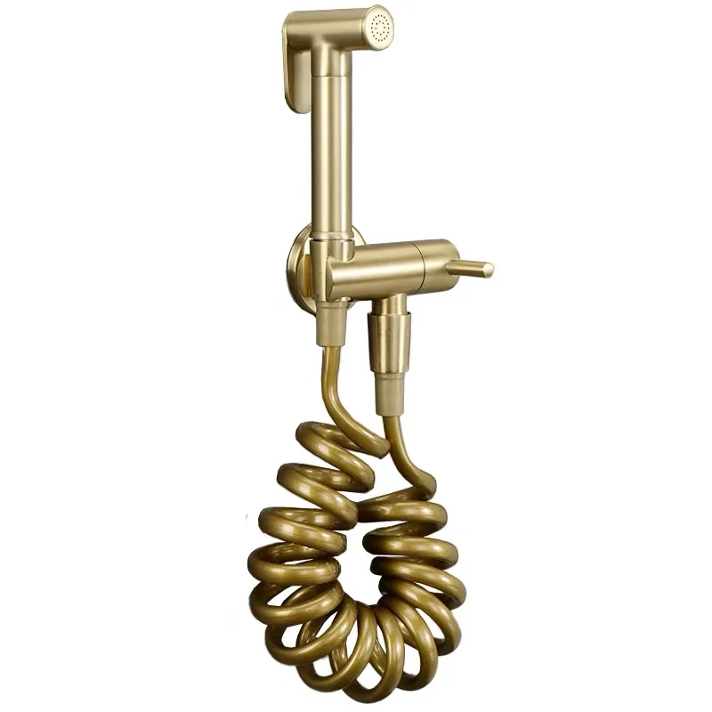 النحاس يده المرحاض بيديت البخاخ مجموعة اكسسوارات الأسود بيديت صنبور للحمام اليد البخاخ دش النفاثة التنظيف الذاتي الذهب