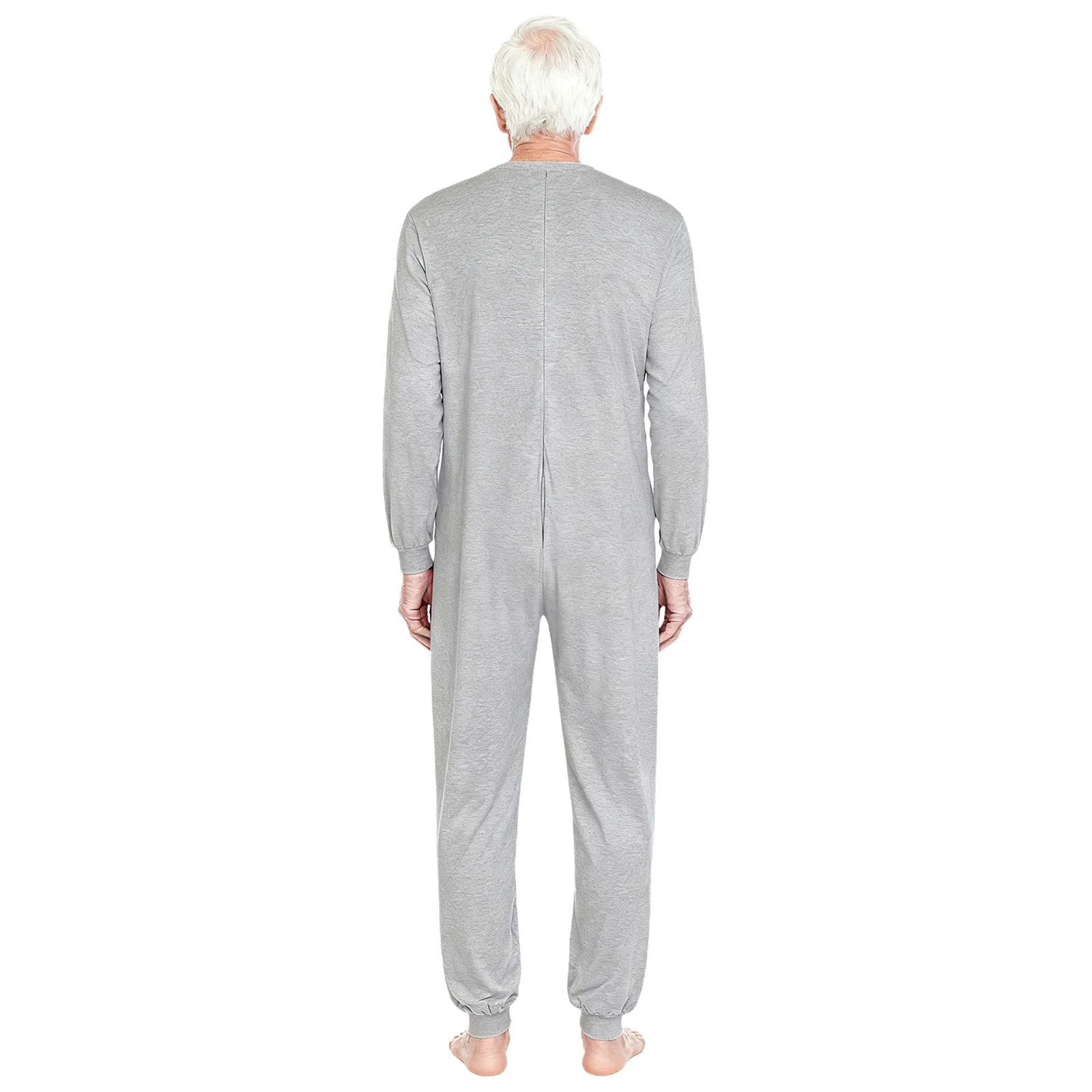 Adults Elderly Anti-Strip Adaptive Jumpsuit Long Sleeve Zipper Long Pants One-piece Rompers for Special Needs and Disabilities