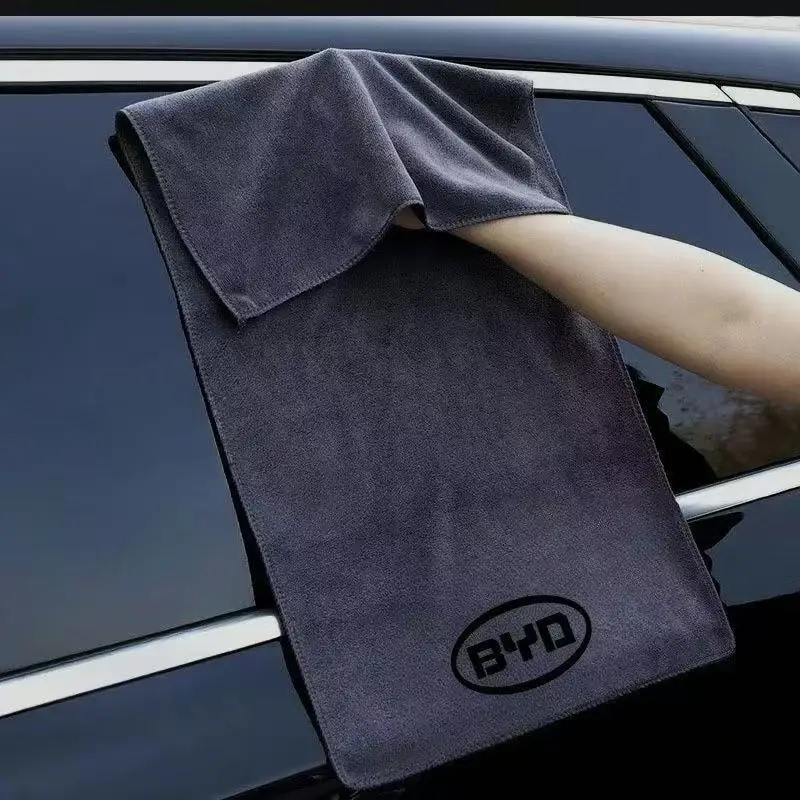New Microfiber Car Wash Towel Cleaning Drying Cloth For BYD Song F0 Qin Pro Atto 3 Yuan Plus Han Tang EV F3 E6 Auto Accessories