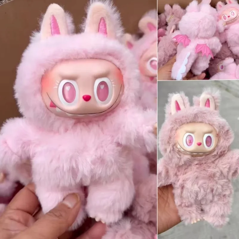 2025 High Quality Replica Anime Monster Labubu Serie Blind Box Pink Angel Zimomo Handmade Doll Pendent Desktop Toy Holiday Gifts