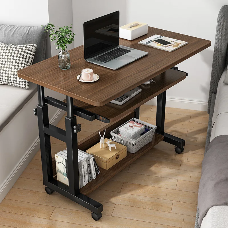 Bedside table removable small table bedroom household computer table dormitory lazy lifting desk living room sofa side few