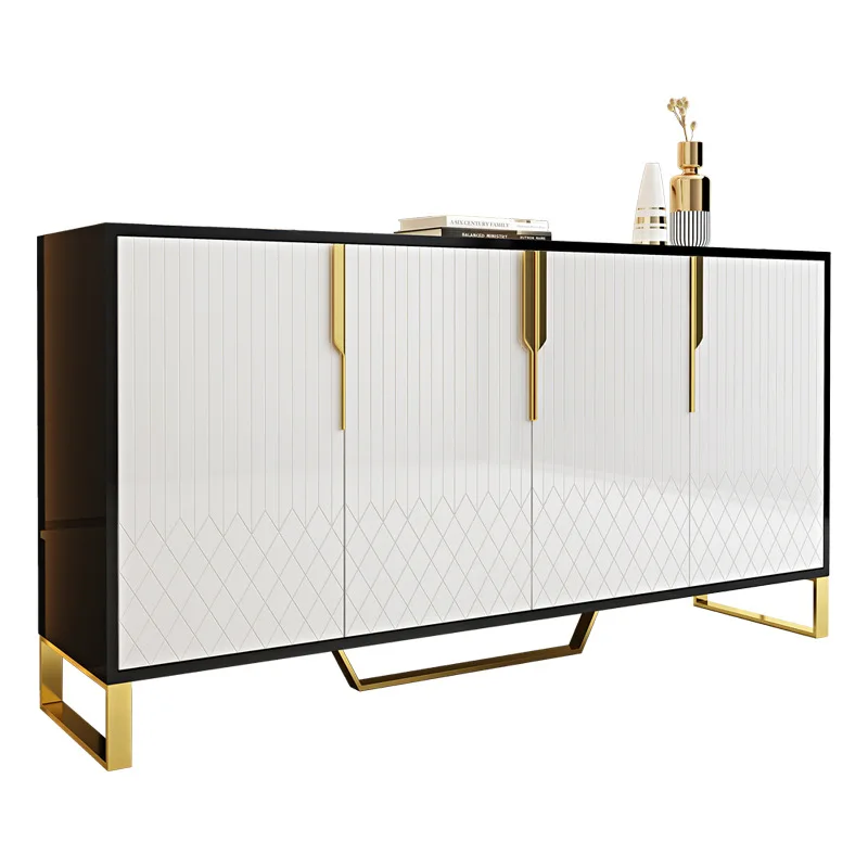 

Luxury dining room Sideboard modern Buffet Cabinet with 4drawer storage wine cabinet furniture