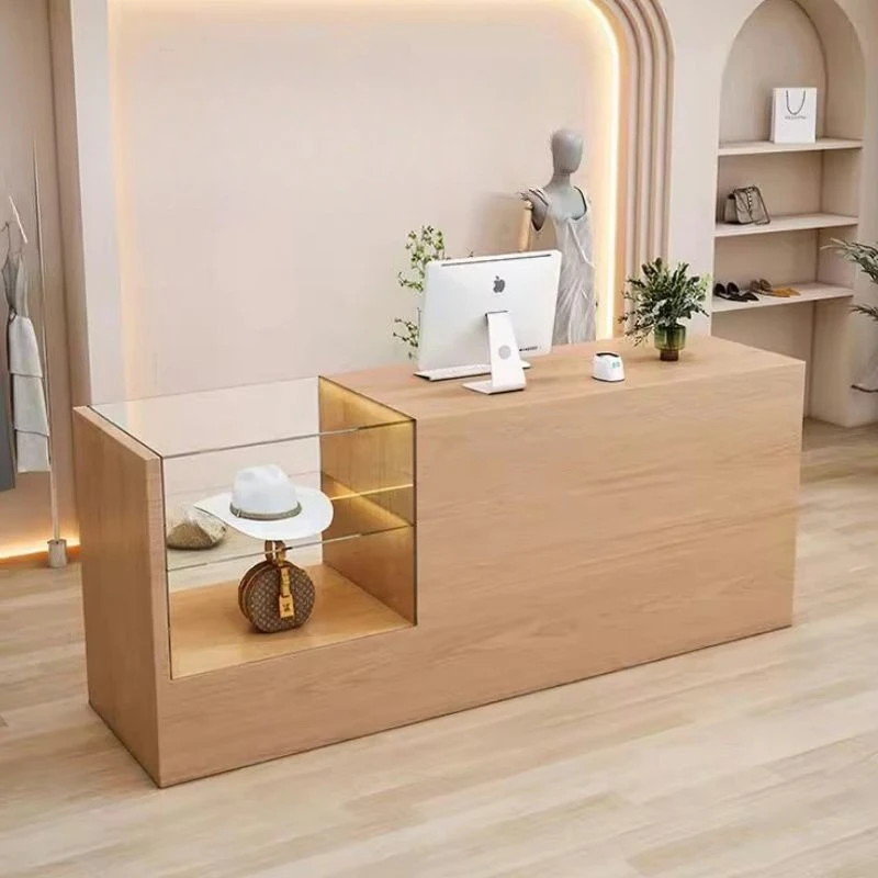 

Women's clothing telescopic reception clothing store bar checkout page front desk