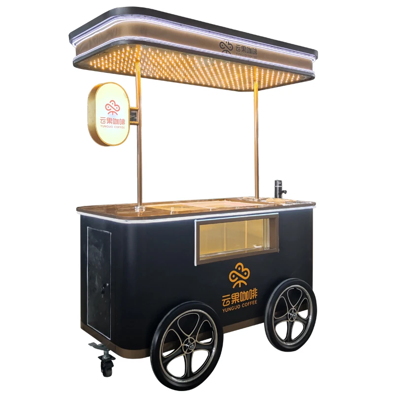 Hotel Commercial 110V Italian Ice Cream Display Booth Car Refrigerator Creative Food Restaurant Cart