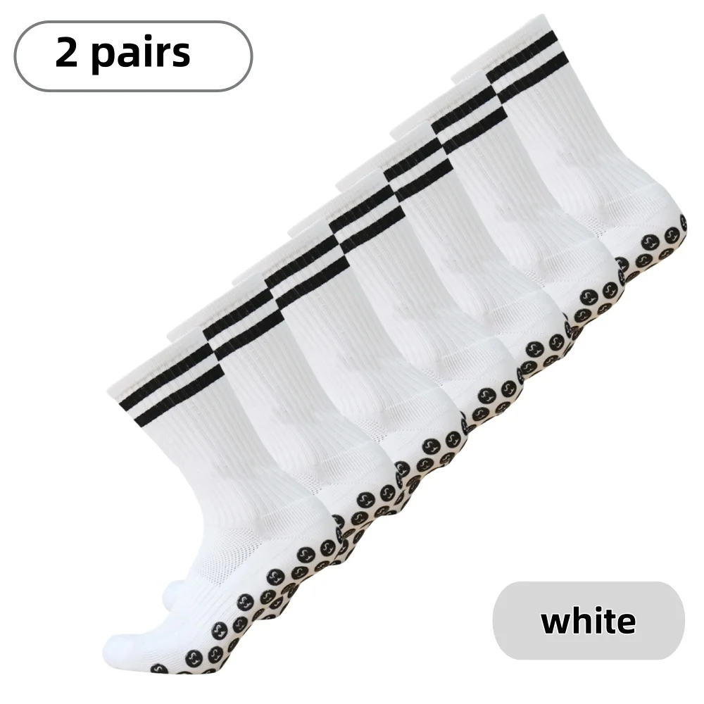 

2 пары мужских и женских нескользящих носков для футбола, баскетбола, бейсбола, регби, футбола, велоспорта, бега, тенниса, скейтборда, дышащие