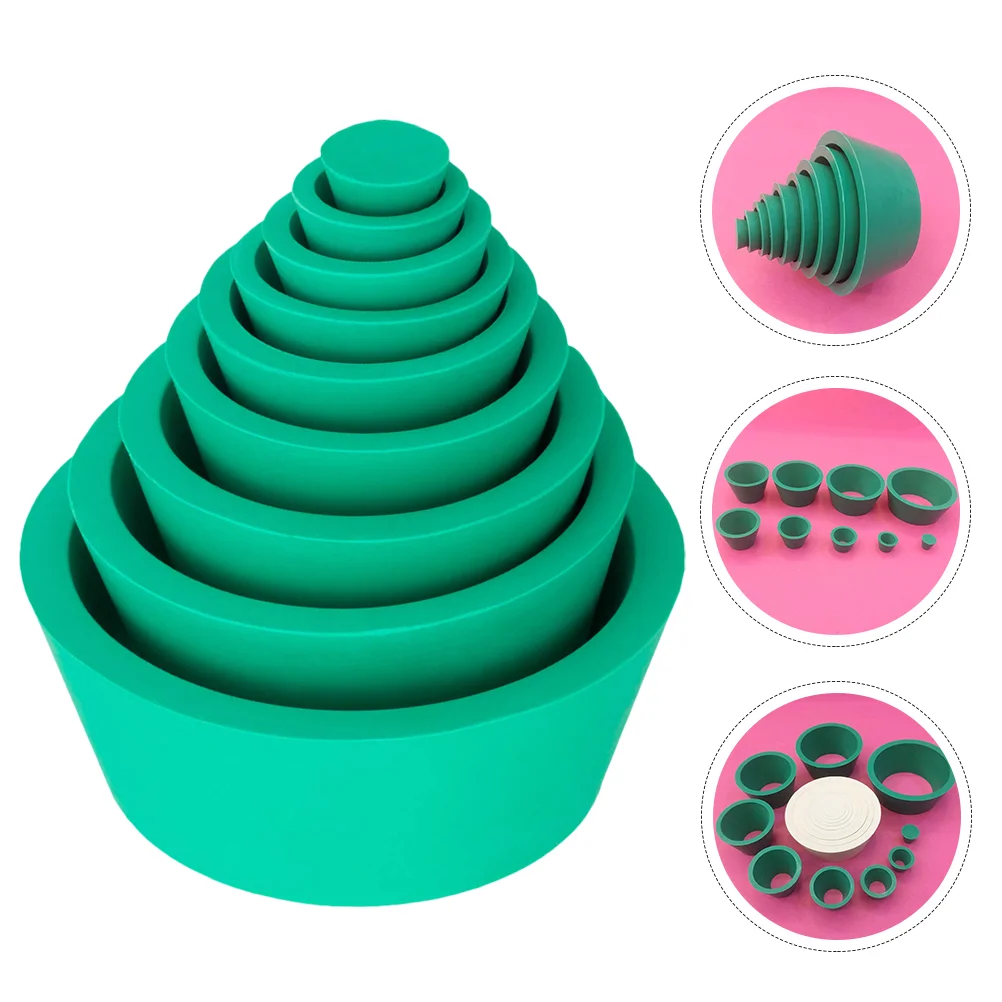 9 Pcs Suction Bottle Mat Cone Filtration Assemblies Smooth Rubber Stopper Funnel Single Filter Adapter