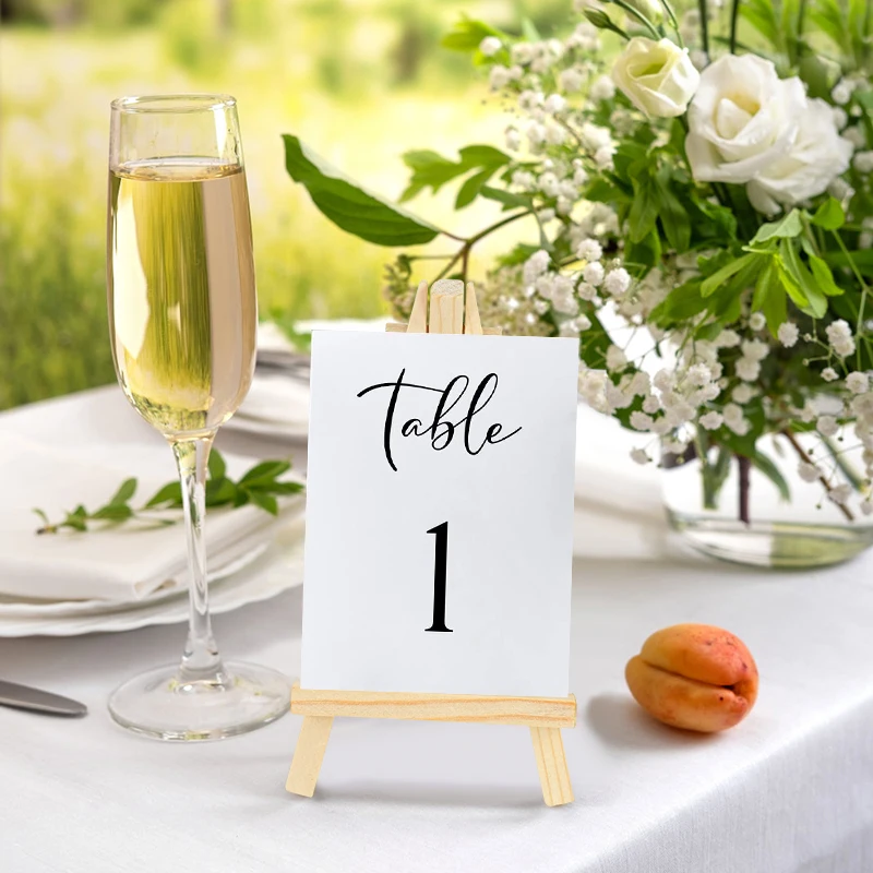 5/10pcs Mini Wooden Easel Stands Wedding Table Place Cards Holders Wooden Name Place Card Display Easels For Wedding Table Decor