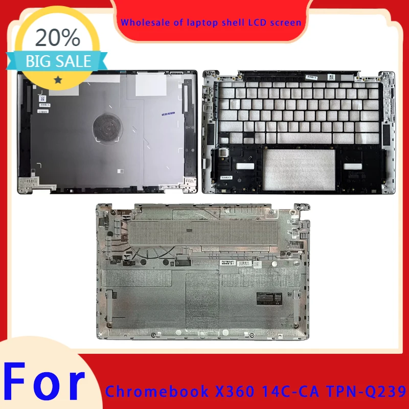 chromebook-x360-tpn-q239-14c-ca-ラップトップの液晶画面トップカバー、スクリーンフレーム、パームサポート、ボトムシェル-abcd-ヒンジに適しています。