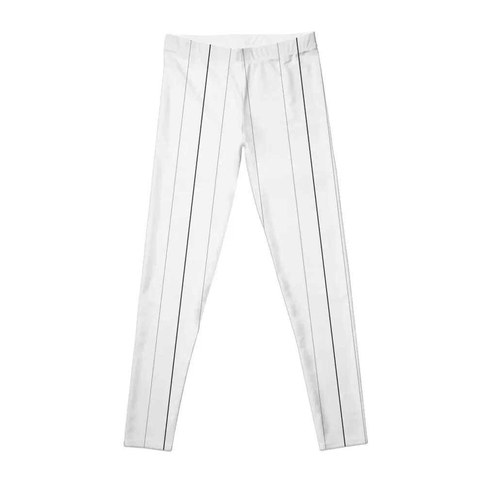 Black And White Vertical Striped. Thin Line Stripe Leggings Women's gym high waist workout clothes for Womens Leggings