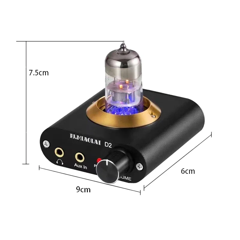 DLHiFi Mini 6N3 Tube Headphone Amplifier 1100Mw 32 Ohm For 8-600ohm Headphone With Power Supply