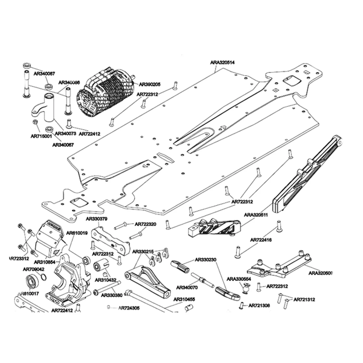 Aluminum Front and Rear Chassis Brace for ARRMA 1/7 Limitless Infraction 6S BLX RC Car Upgrades Parts Accessories,Black