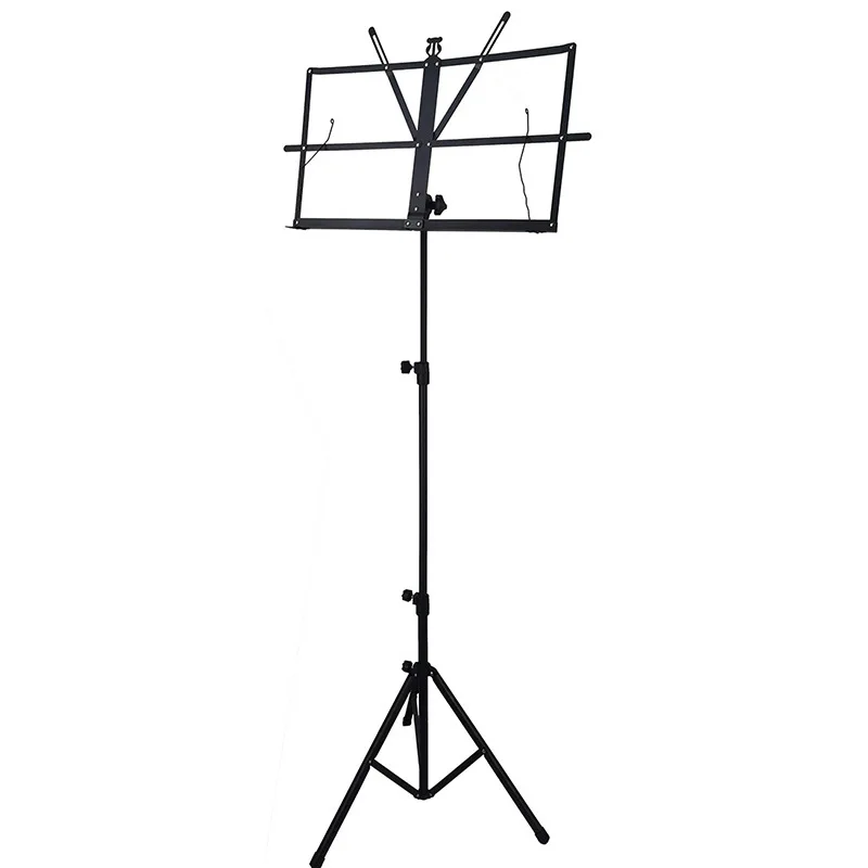 Folding Portable Music Stand, Iron Music Rack, Triangle Base Design, Anti Slip, Rubber Bottom, Adjustable with Bag, 20Pcs