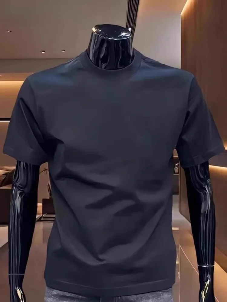 

Мужская футболка Sorona Ice Silk Cotton, новая летняя модель 2026 года, приталенная, с открытыми плечами, городской стиль, модная.