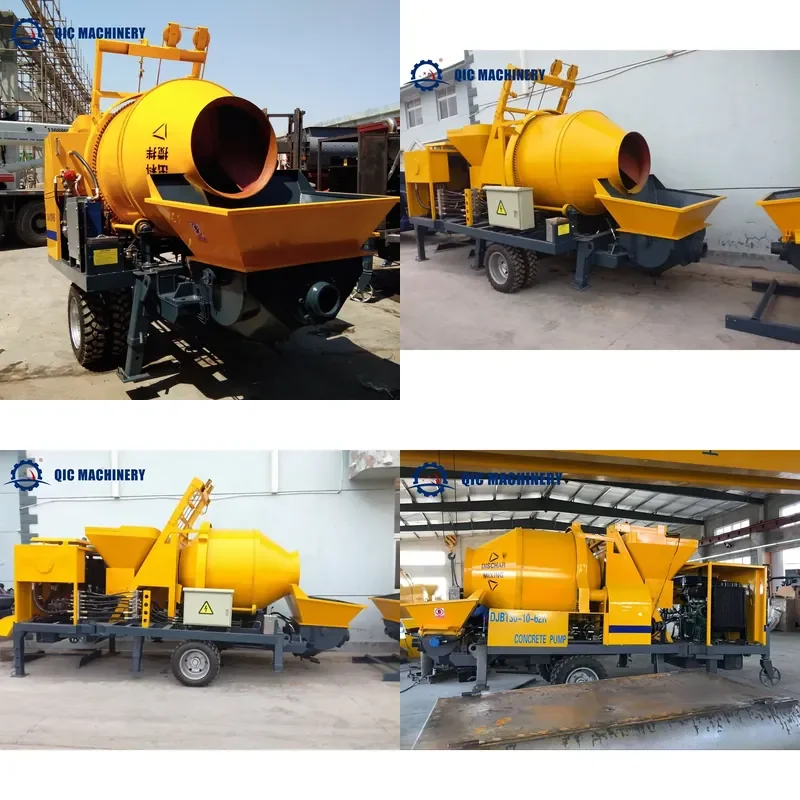 Industrial Machinery Mobile Cement Mixer With Pump Machine Concrete Mixer Pump Small Portable Pumps