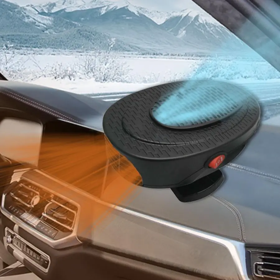 2 في 1 سخان سيارة ومروحة تبريد 150 وات 12 فولت مزيل الصقيع التلقائي وديميستر للوحة القيادة الزجاج الأمامي