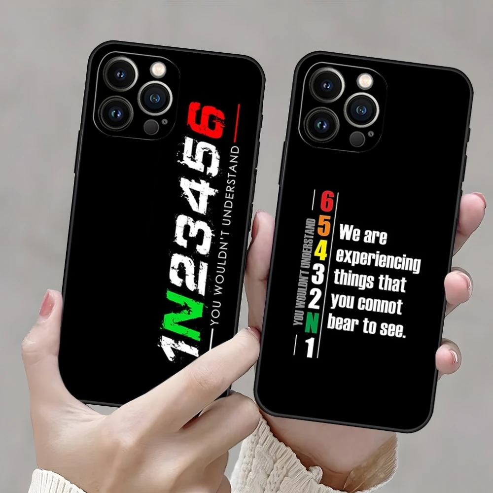 1N23456 Motorrad Getriebe Biker Entwickelt Telefon Fall Für Iphone 13 15 11 17 Pro Max 16 14 12 Pro Xs max Mini Xr 8 6 Plus Shell Coque