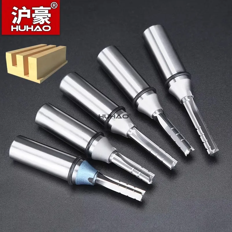 HUHAO 12.7mm Straight Milling Cutter TCT Trimming Slotting Wood CNC Router Bit MDF Engraving Carbide End Mill Woodworking Tool