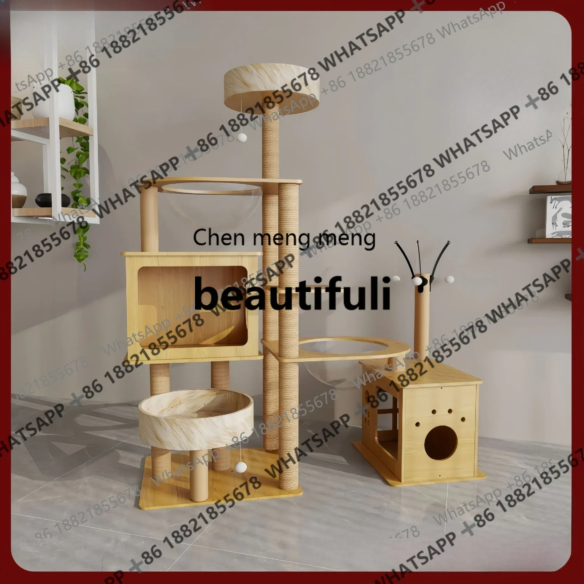 

X Cat climbing frame integrated cat tree source large, household cat cage, nest villa