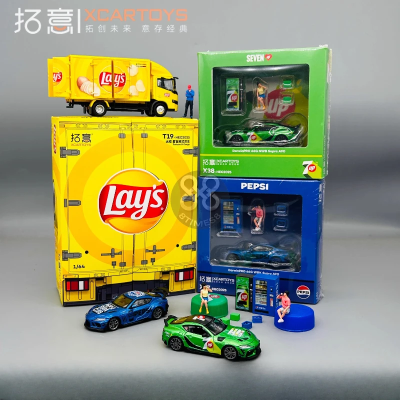 XCARTOYS 1:64، رقائق البطاطس HEC Lay's، شاحنة ذكية عن بعد Star، Pepsi 7-up Submaster A90، مجموعة نماذج لعبة مصبوبة من السبائك، #2