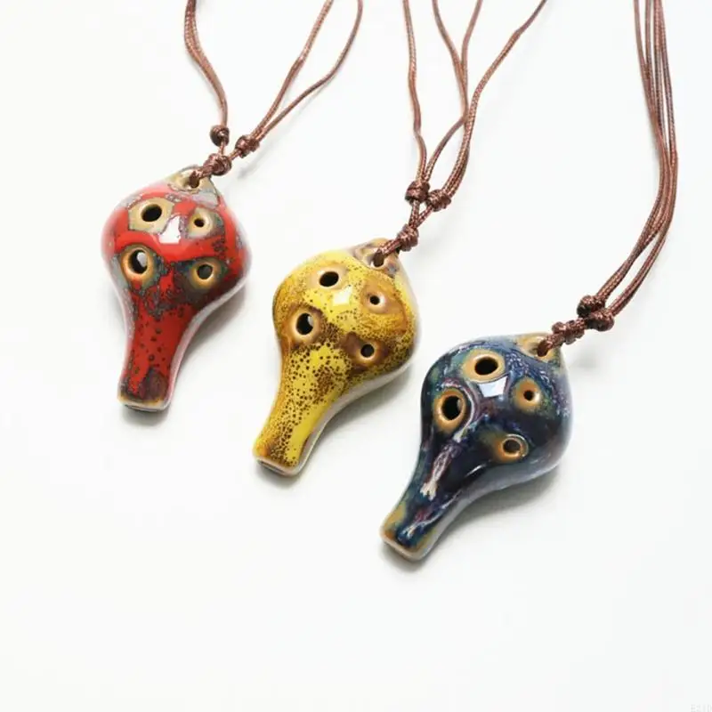  6 Hole Ceramic Ocarina Pendant for Students and Beginner Practice