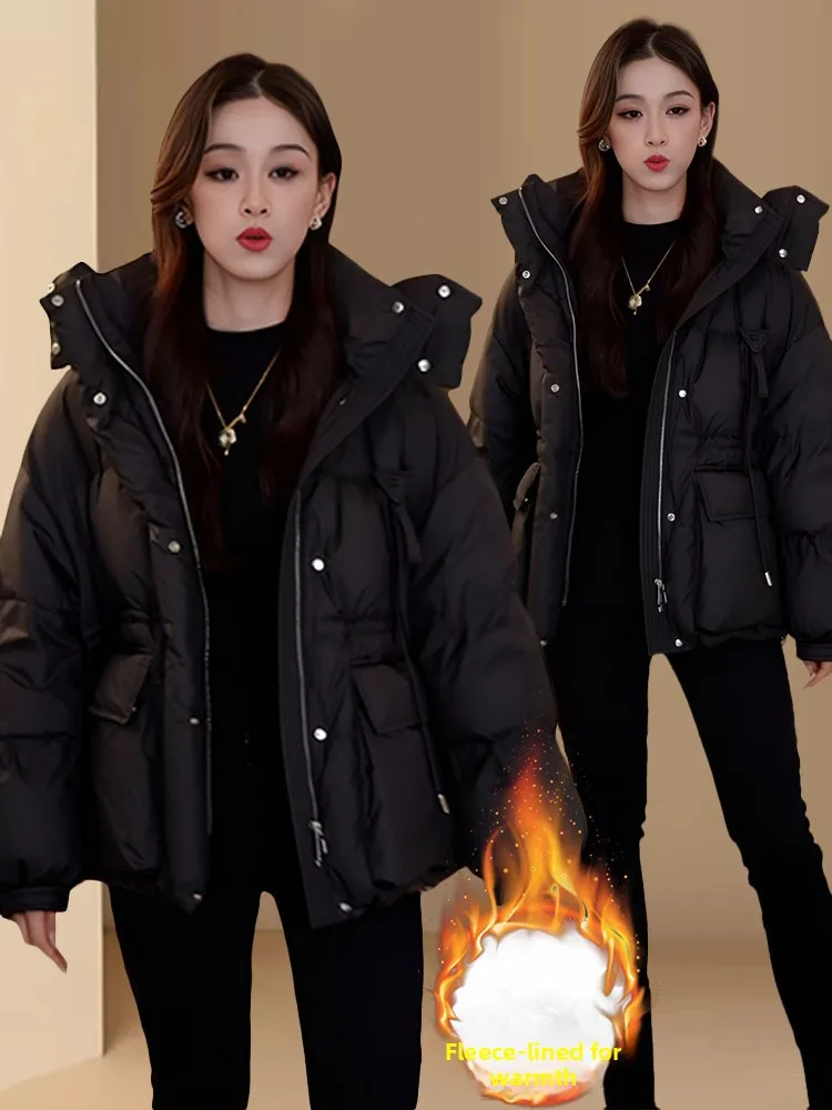 Anclara Red Fce forrado de algodón Jaet mujer Otoño Invierno nuevo Sle tamaño pequeño cálido abrigo de moda prendas de vestir exteriores