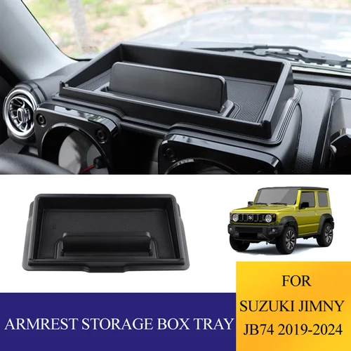 Imagen 1 del producto Bandeja de caja de almacenamiento para reposabrazos de coche, accesorios organizadores de consola central para Suzuki Jimny JB64 JB74 2019-2025