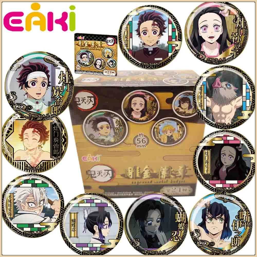 

New Genuine EAKI Demon Slayer Creative Cartoon Badge Personality Anime Peripheral Characters Brooches for Bag Accessories Gifts