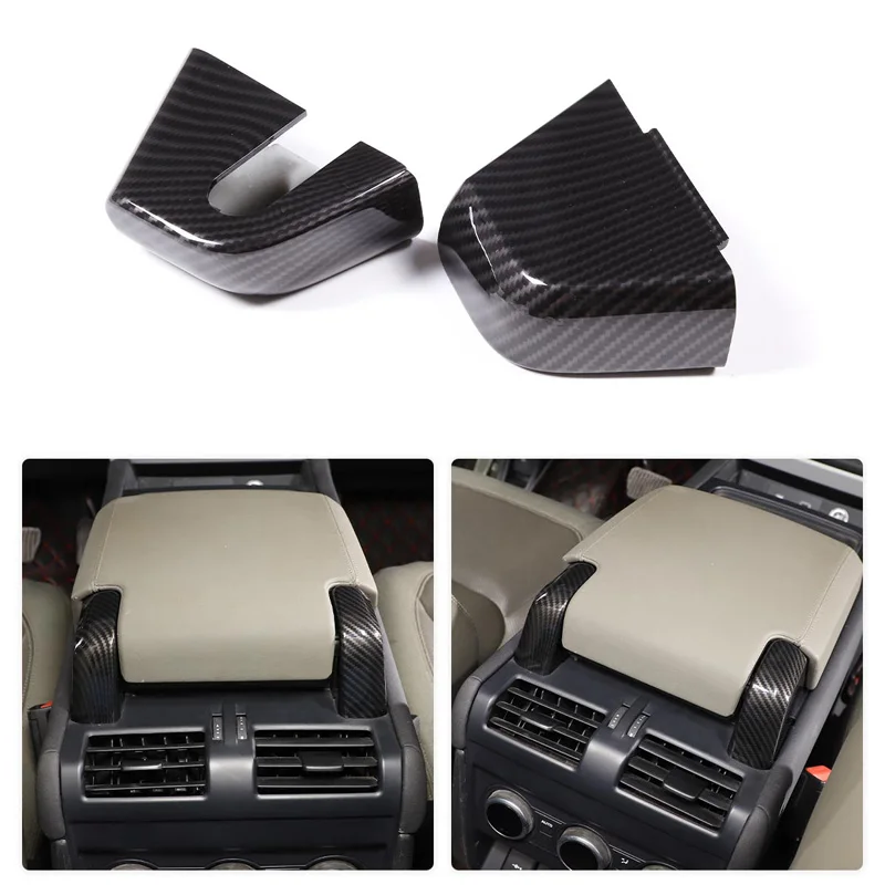 Car Accessories Center Armrest Box Screw Cover ABS Carbon Fiber Pattern Replacement Version Fit For Land Rover Defender 2022-23