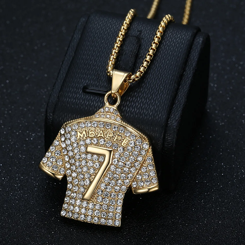 Fashion Football Jersey Messi Cristiano Ronaldo Neymar Mbappé Harland Necklaces Men Stainless Steel Soccer Fans Hip Hop Jewelry