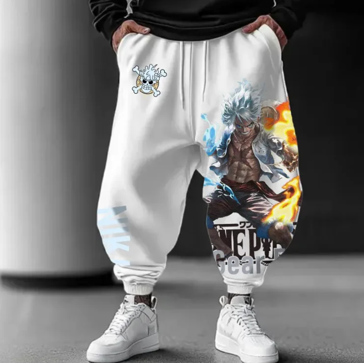 

Цельные свободные осенние и зимние флисовые длинные брюки из чистого хлопка с принтом официальных персонажей для мужчин и женщин