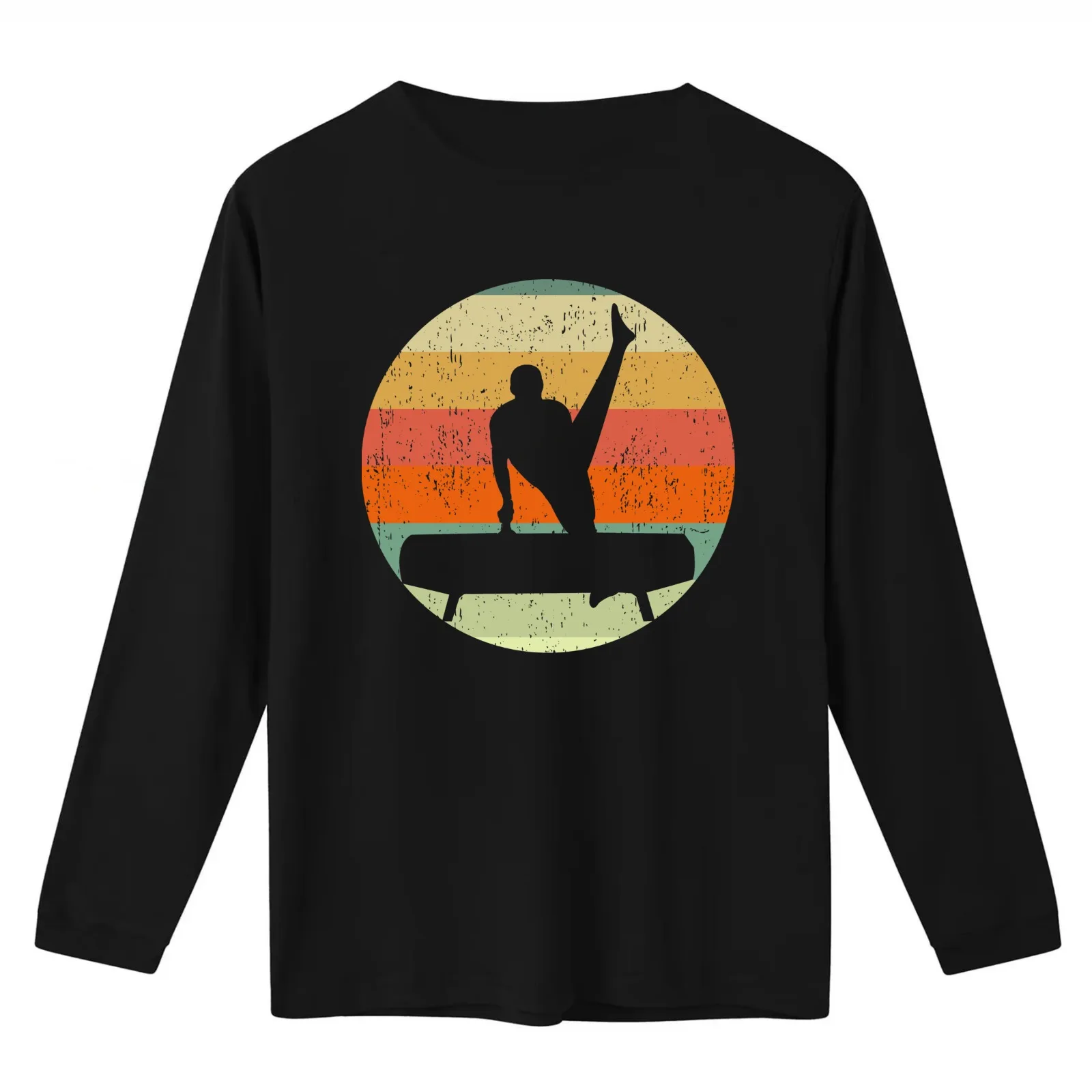 Male Gymnast Sunset Pommel Horse Mens Gymnastics T-Shirt Summer Casual Cotton Tee Oversized Streetwear Tops Unisex Men Women
