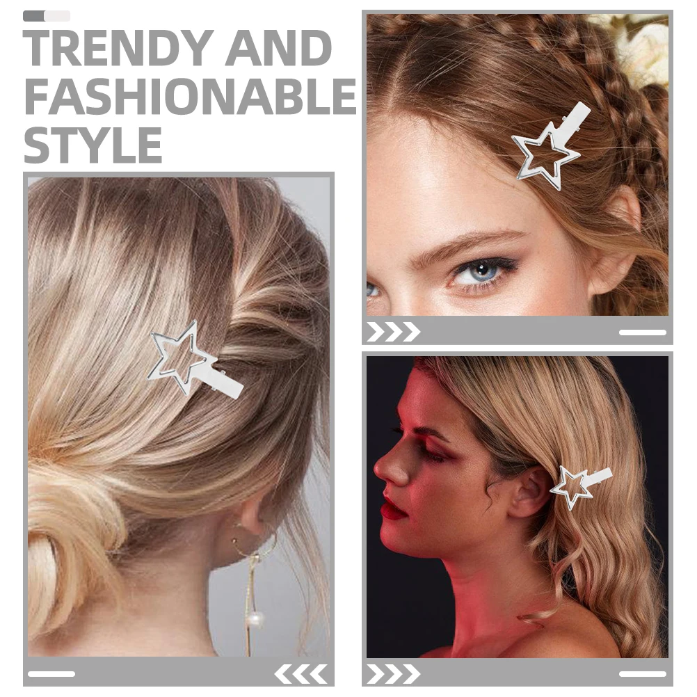

20pcs Star Clips Metal Small Snap Clips For Women Fine Thick Barrettes Hair Pins Decorative Accessories Styling Tools For Bangs