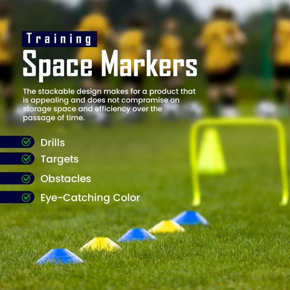 

10 Pcs Football Logo Plate Training Obstacle Agility Soccer Marker Disc Training Training Cone Sport Cones Space Multi Supp L6n4