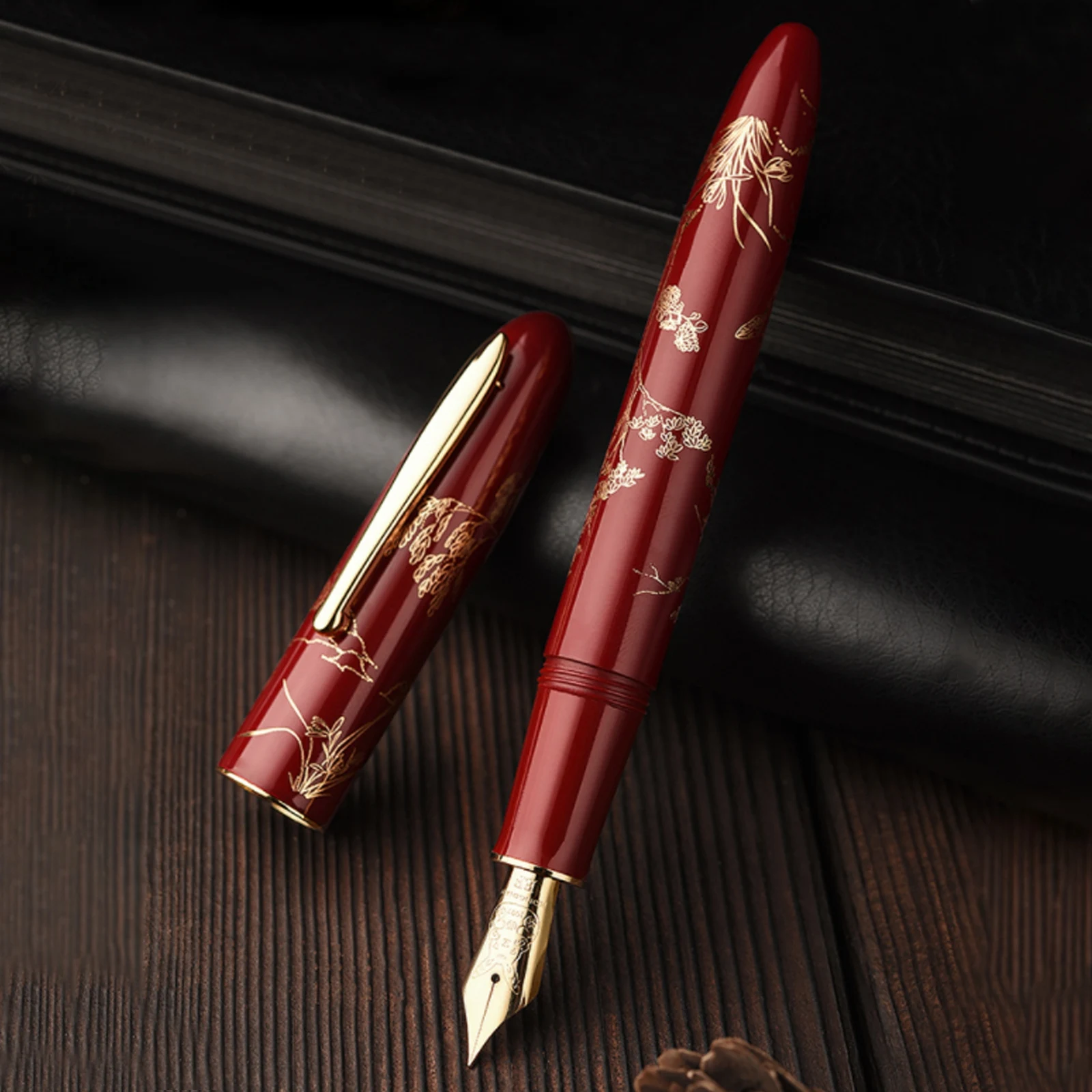 Hongdian N23 Fountain Pen Rabbit Year Design Limited High-End writing ink pens Students Business Office supplies Gold Carving