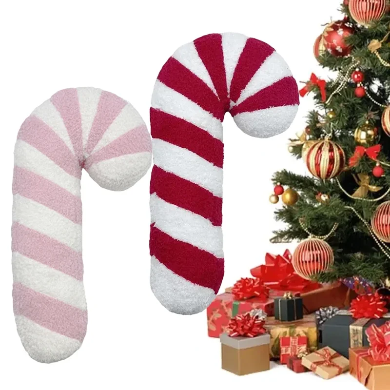 Candy Cane Christmas Pillows Pink Cane Pillow Doll Christmas Decorate Candy Pillow, Plush Lollipops, Beautiful Lollipops Cushion