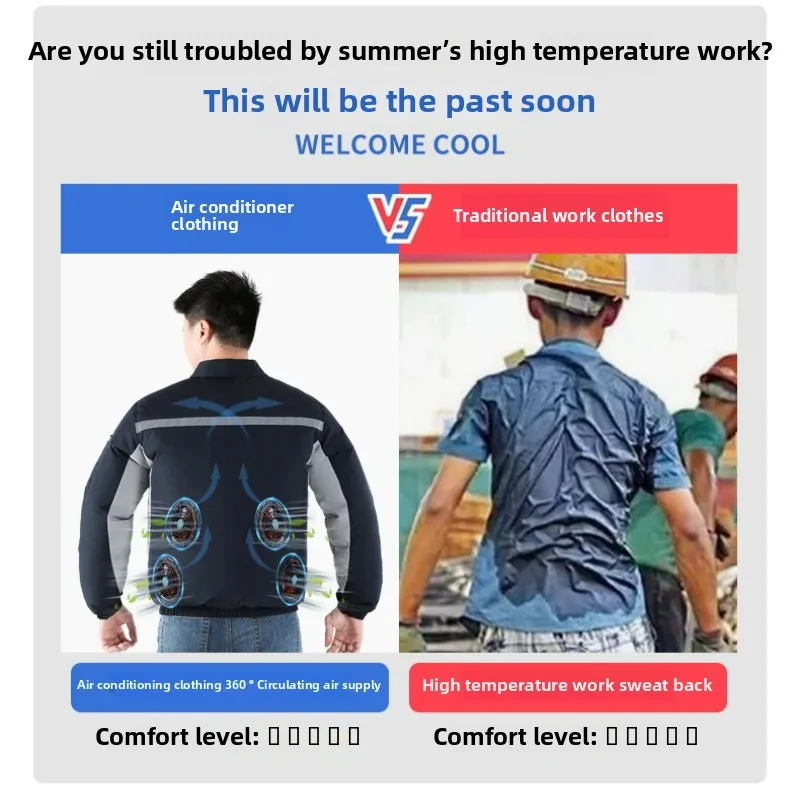 Summer Cooling Fan Jacket Men's Air Conditioning Refrigeration Clothes Women Overalls Jackets Waterproof Uv-proof Fishing Coat