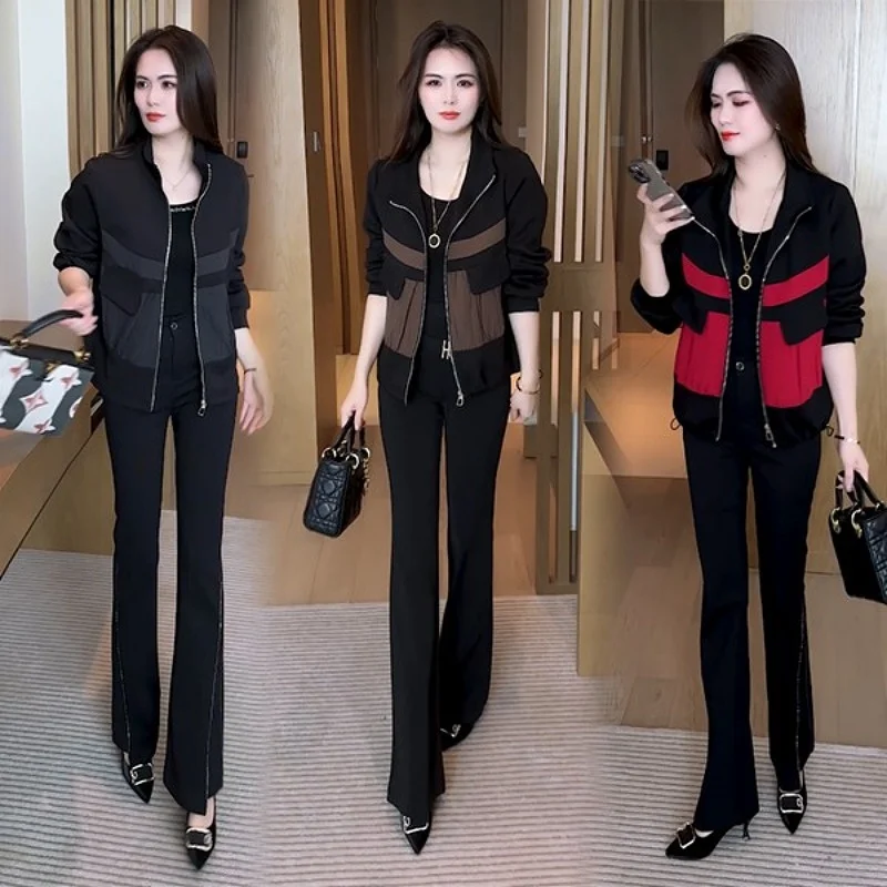 

Faionable Casual ort Outerwear Autumn 2024 Ele Versatile Age-Defng Small Size Zipper Closure Color Blo Design