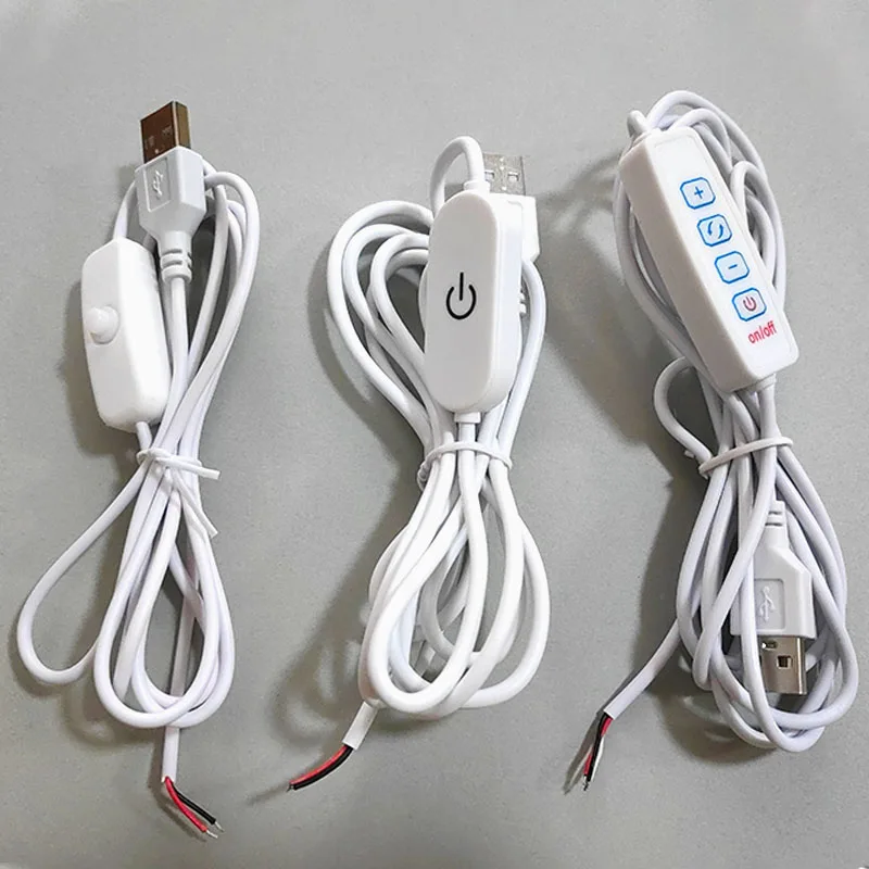 1PC USB Desk/Table Lamp Night Light Portable Light LED Touch Button Switch Power Cord USB Male To 2-pin 3-pin Connection Cable